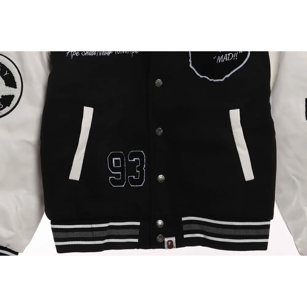 BAPE baseball jacket black