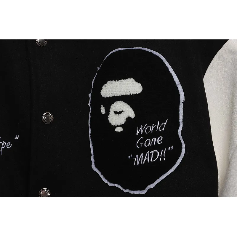 BAPE baseball jacket black