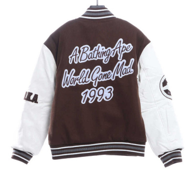 BAPE baseball jacket brown 02