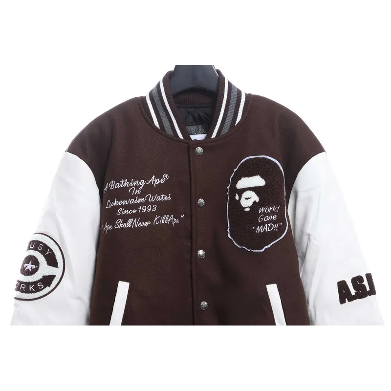 BAPE baseball jacket brown