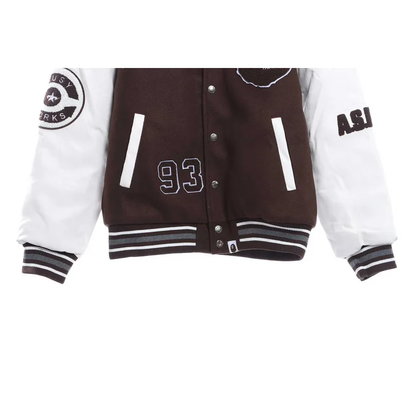 BAPE baseball jacket brown