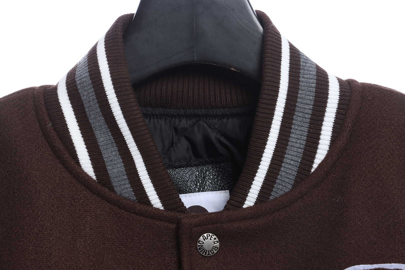 BAPE baseball jacket brown