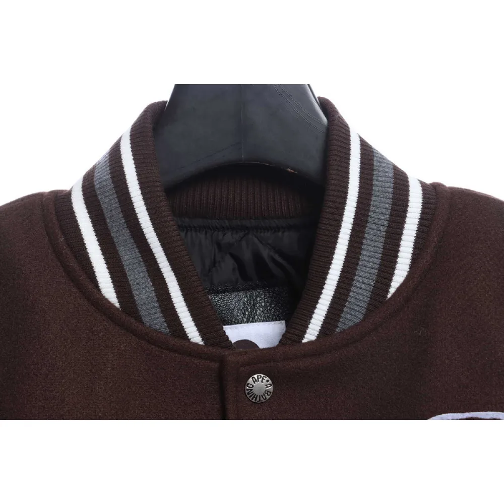 BAPE baseball jacket brown