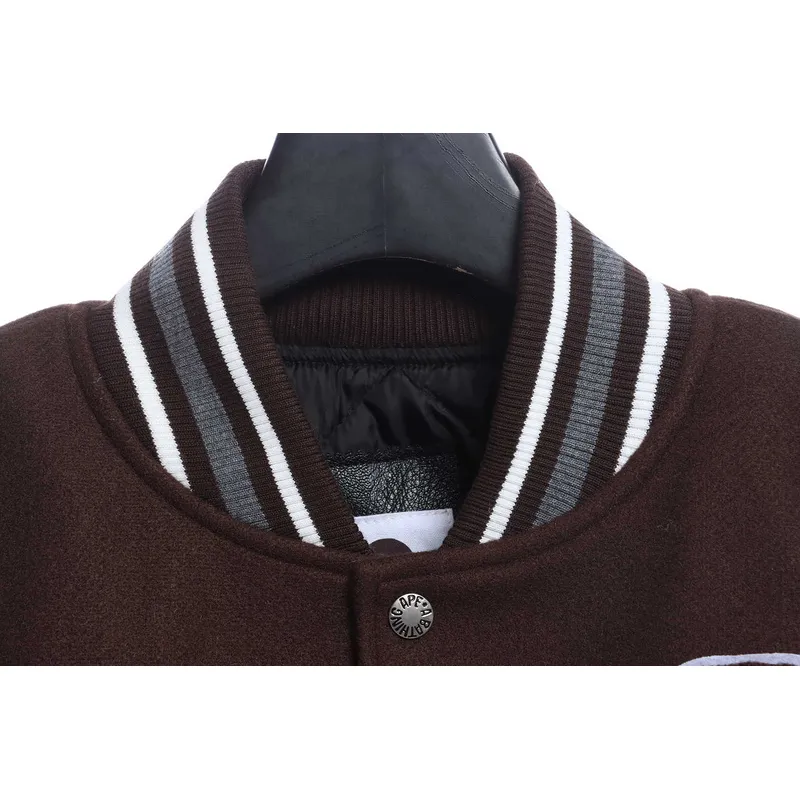 BAPE baseball jacket brown
