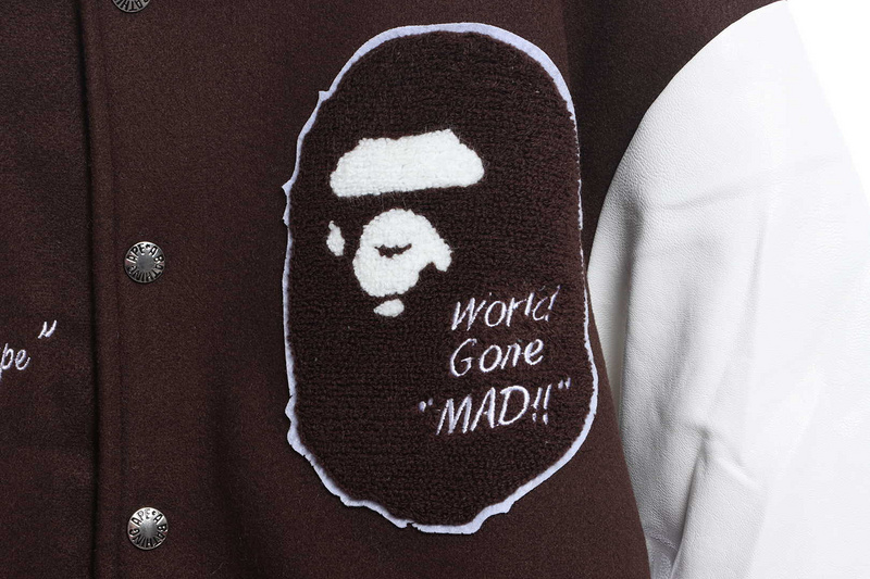 BAPE baseball jacket brown