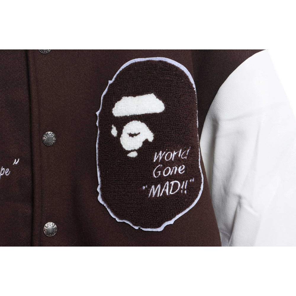 BAPE baseball jacket brown