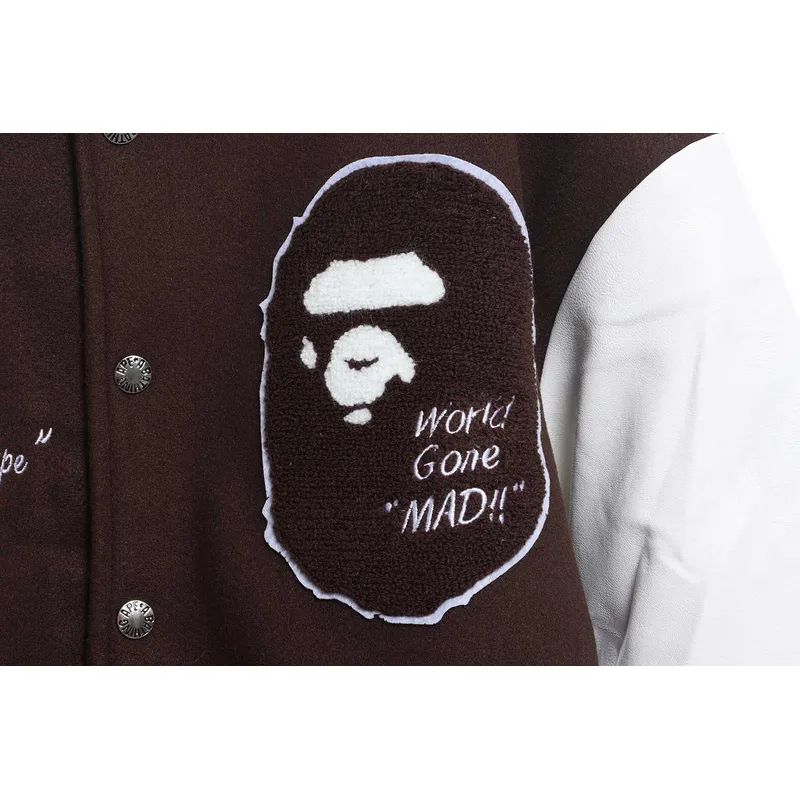 BAPE baseball jacket brown