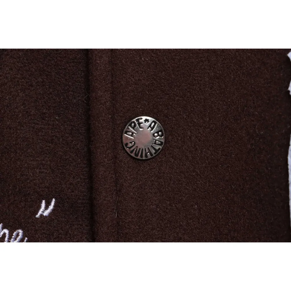 BAPE baseball jacket brown