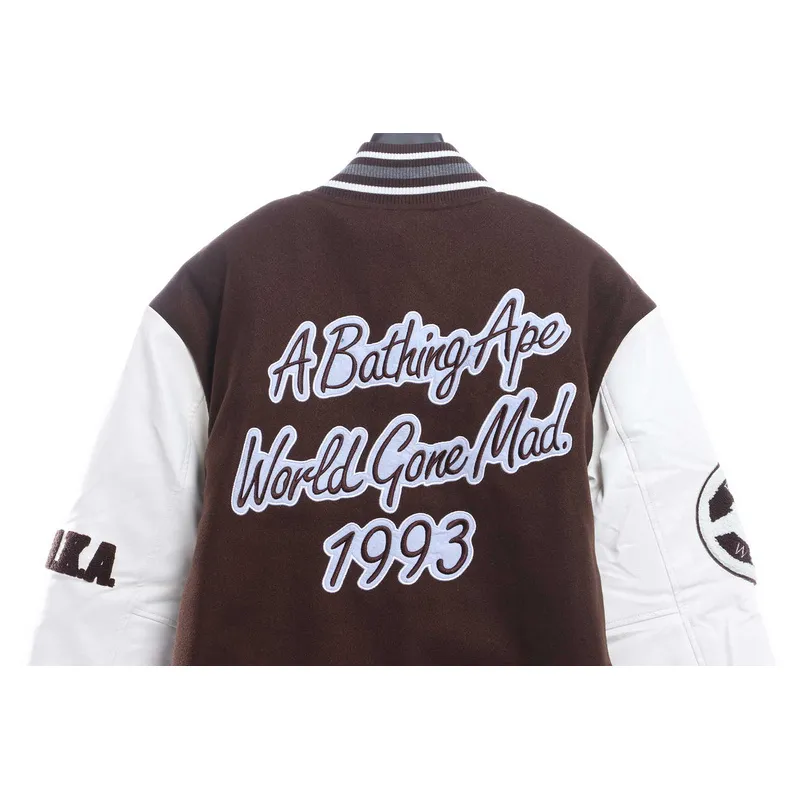 BAPE baseball jacket brown
