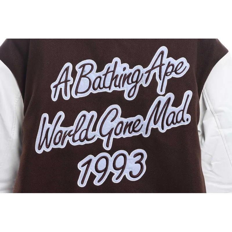 BAPE baseball jacket brown