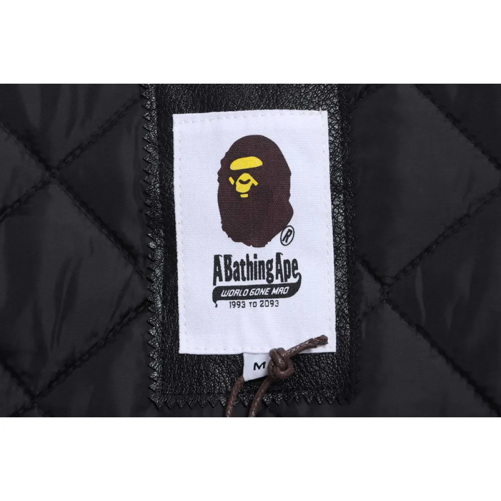 BAPE baseball jacket brown