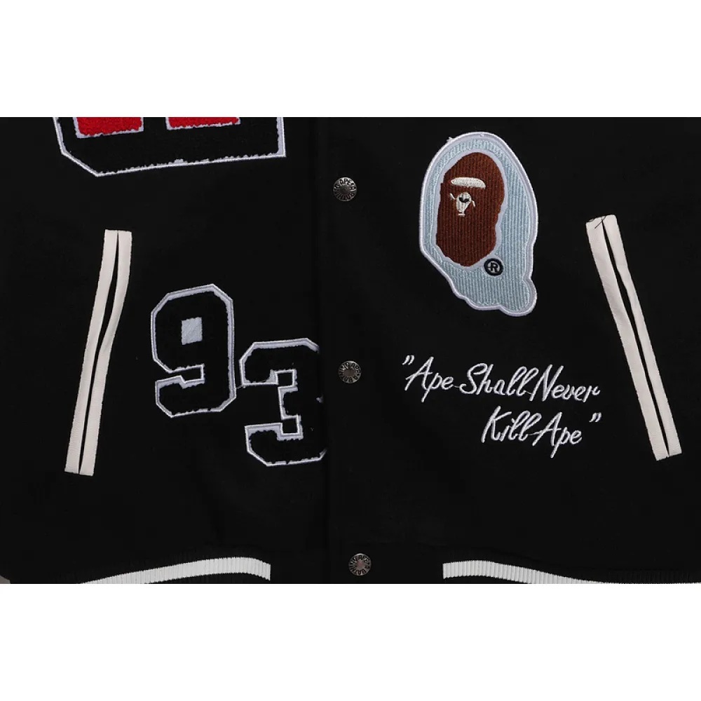 BAPE graphic baseball jacket