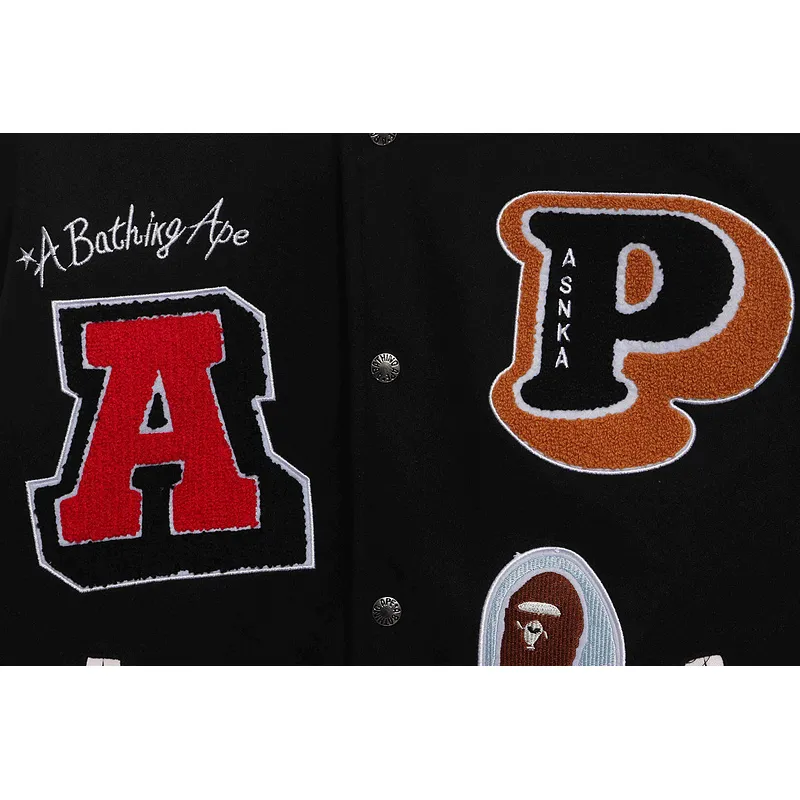 BAPE graphic baseball jacket