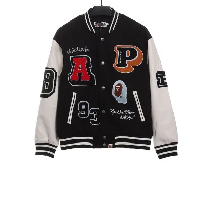 BAPE graphic baseball jacket 01