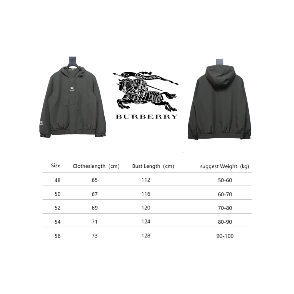 Burberry Arm Warhorse Logo Hooded Jacket Plus Cotton Dark Green/Black