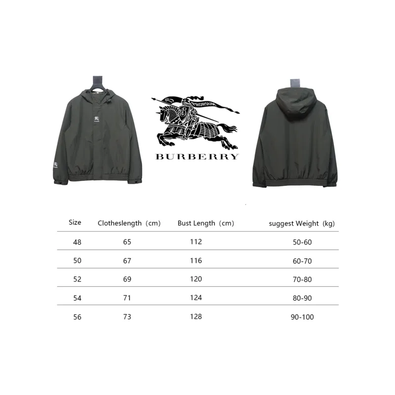 Burberry Arm Warhorse Logo Hooded Jacket Plus Cotton Dark Green/Black