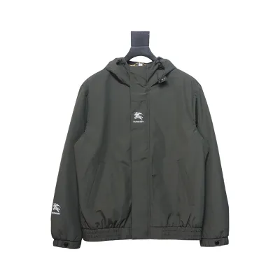 Burberry Arm Warhorse Logo Hooded Jacket Plus Cotton Dark Green/Black 02