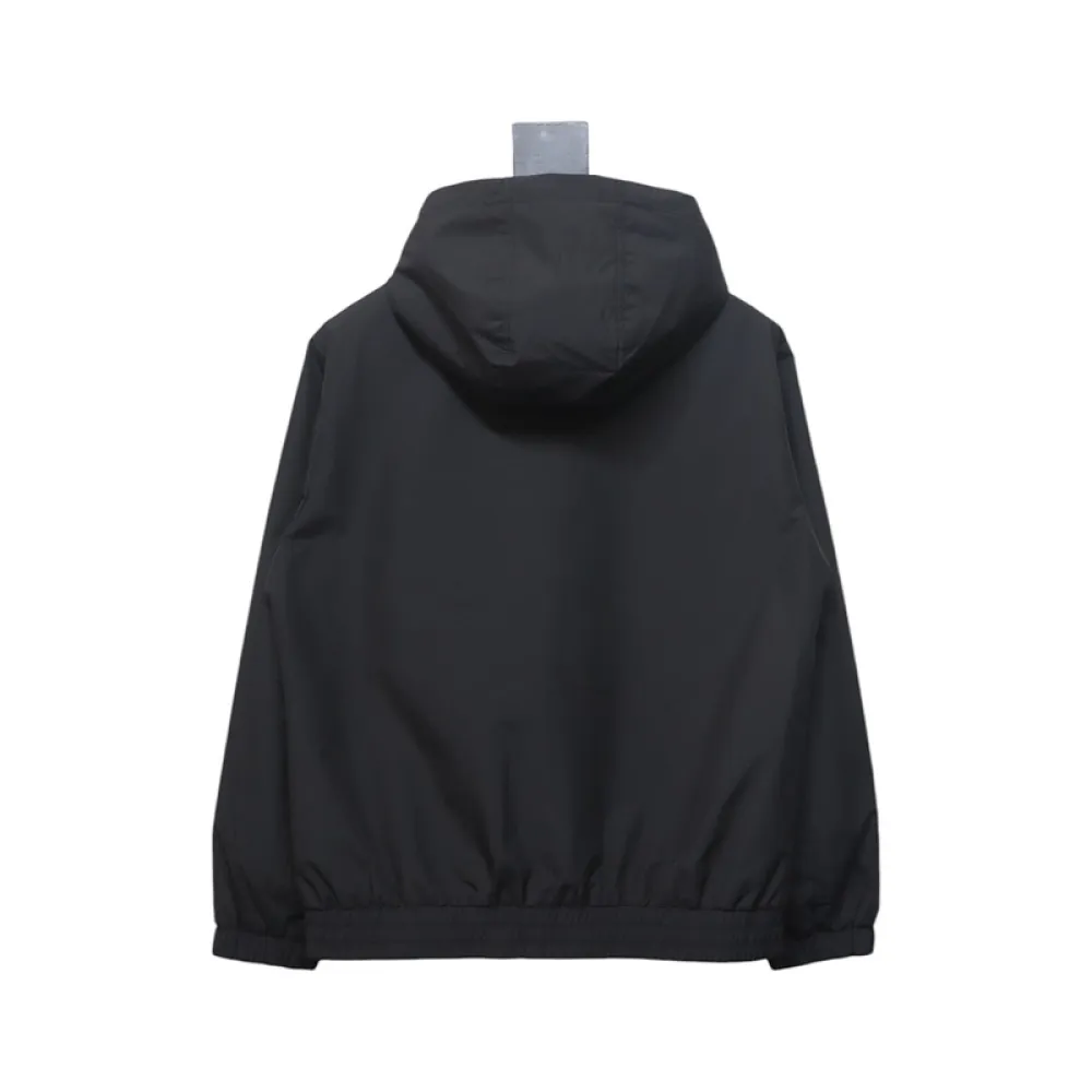 Burberry Arm Warhorse Logo Hooded Jacket Plus Cotton Dark Green/Black