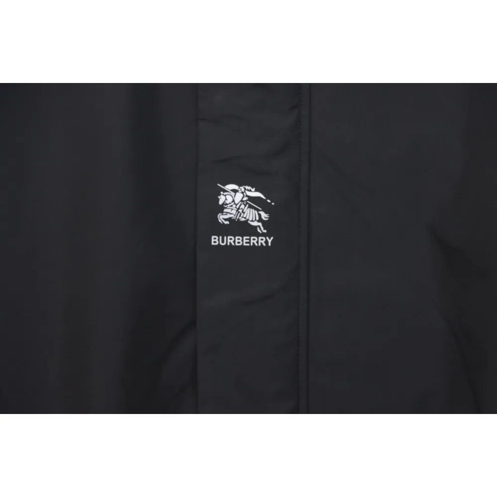 Burberry Arm Warhorse Logo Hooded Jacket Plus Cotton Dark Green/Black