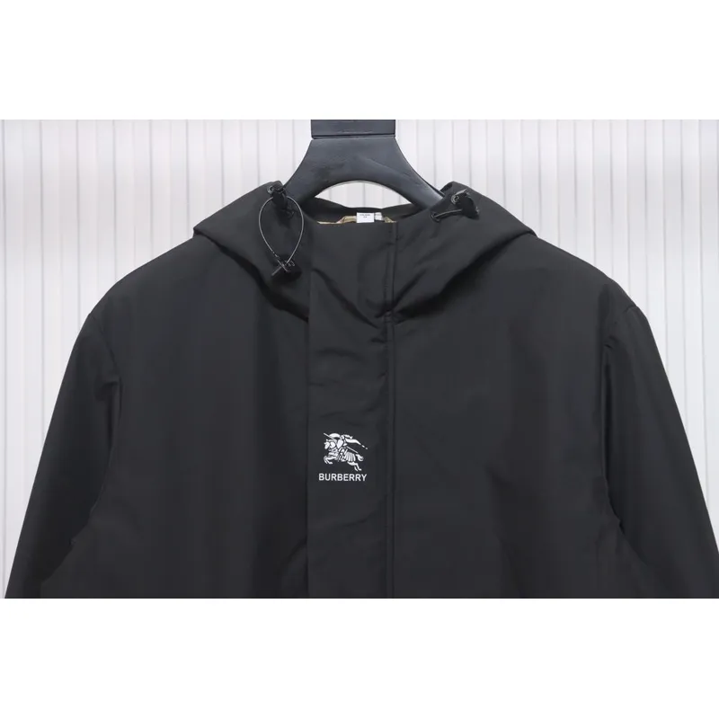 Burberry Arm Warhorse Logo Hooded Jacket Plus Cotton Dark Green/Black