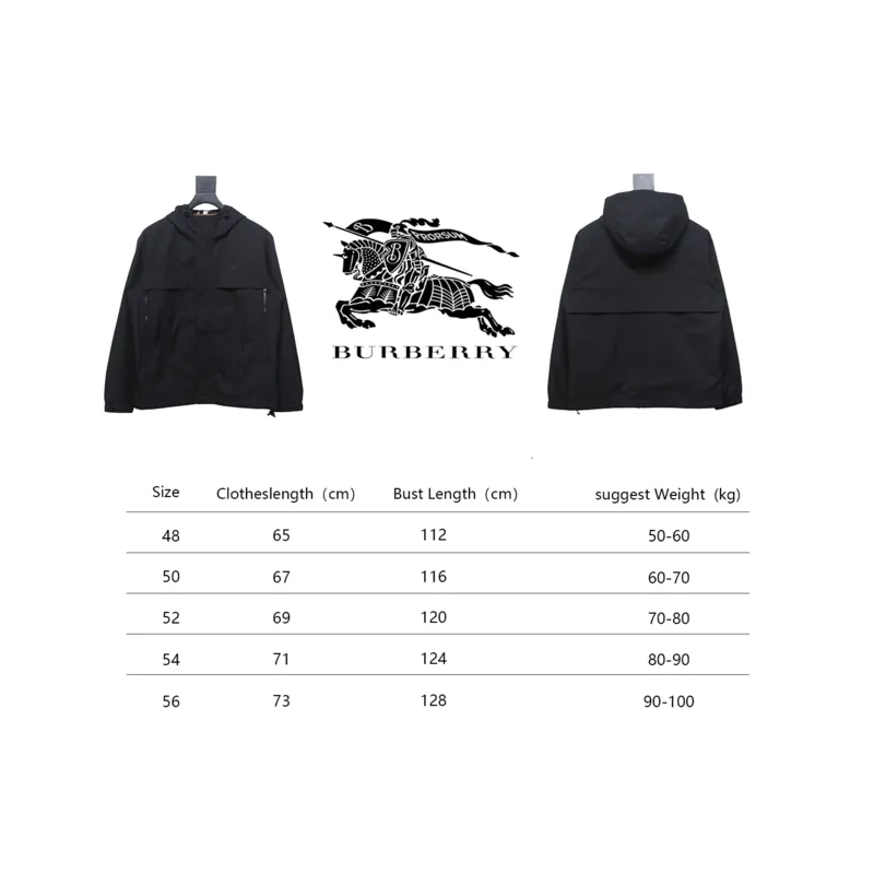 Burberry Fake chest pocket embroidered warhorse plus cotton hooded jacket