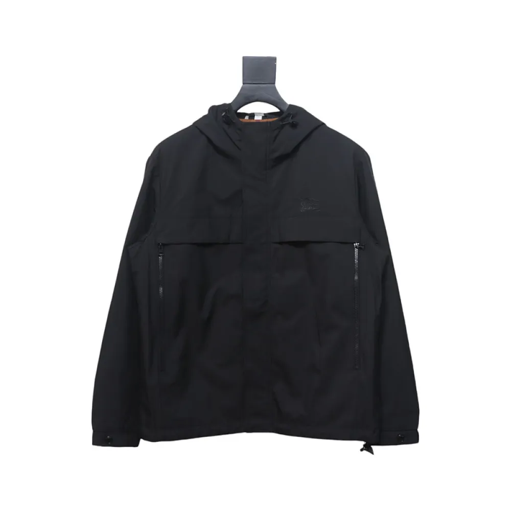 Burberry Fake chest pocket embroidered warhorse plus cotton hooded jacket