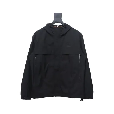 Burberry Fake chest pocket embroidered warhorse plus cotton hooded jacket 01