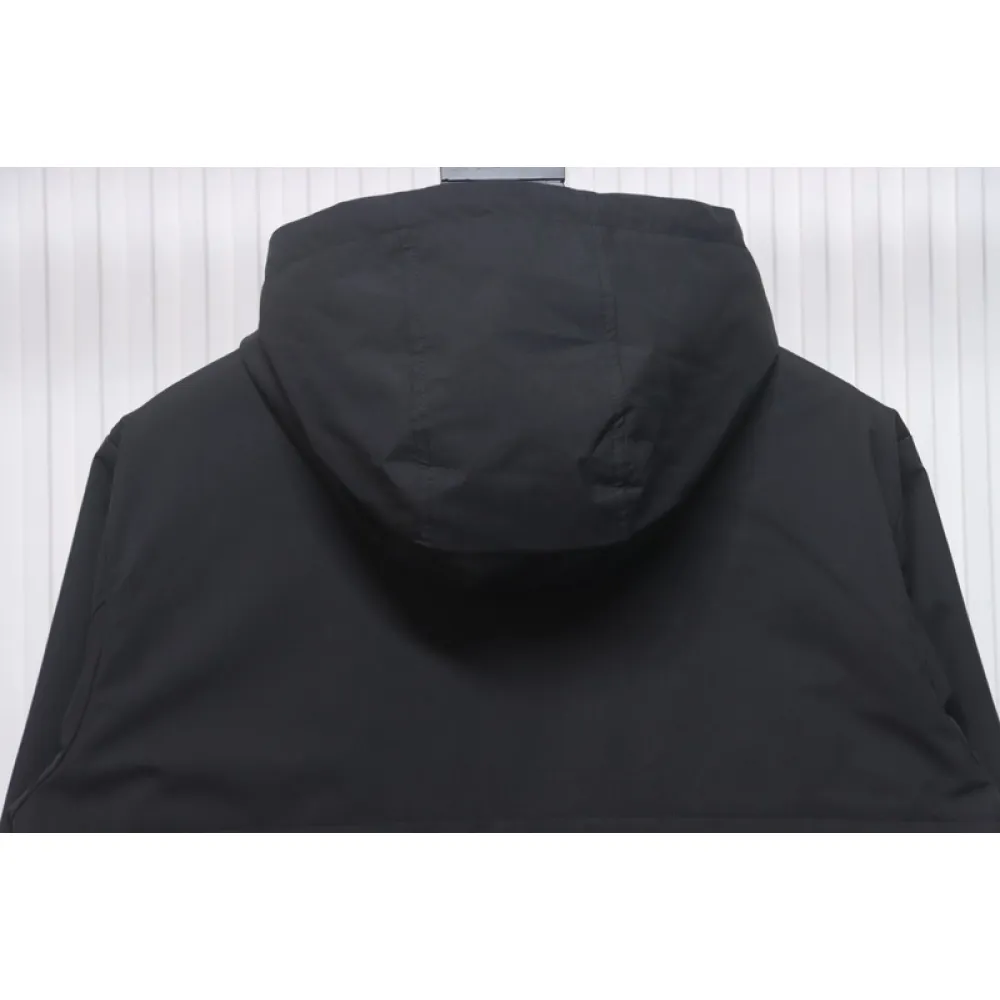 Burberry Fake chest pocket embroidered warhorse plus cotton hooded jacket