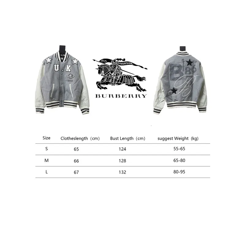 Burberry grey patchwork baseball jacket