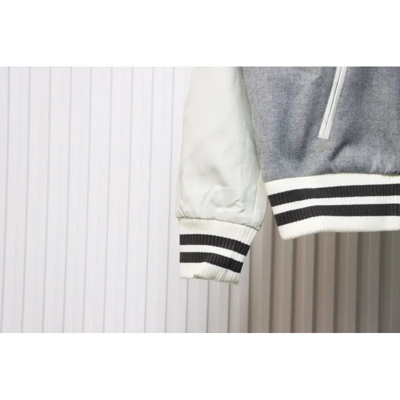 Burberry grey patchwork baseball jacket