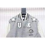 Burberry grey patchwork baseball jacket