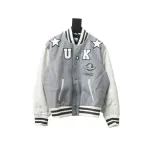 Burberry grey patchwork baseball jacket