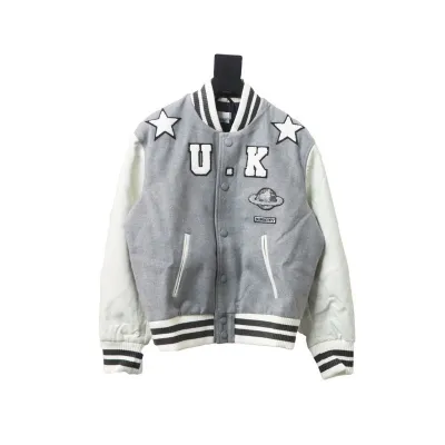 Burberry grey patchwork baseball jacket 01