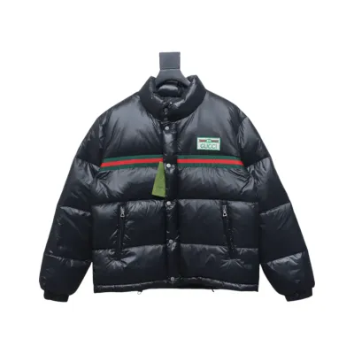 Gucci 22ss red and green ribbon down jacket 01