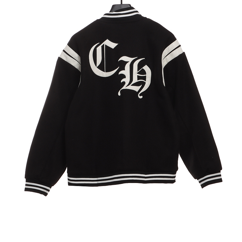 Chrome Hearts Classic Horseshoe Lambskin Baseball Jacket