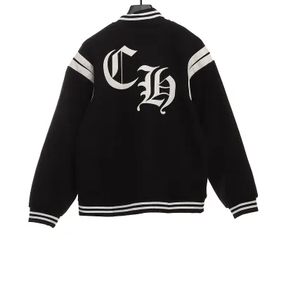 Chrome Hearts Classic Horseshoe Lambskin Baseball Jacket 02
