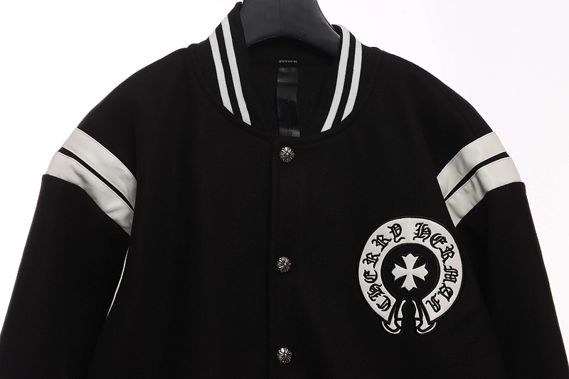 Chrome Hearts Classic Horseshoe Lambskin Baseball Jacket