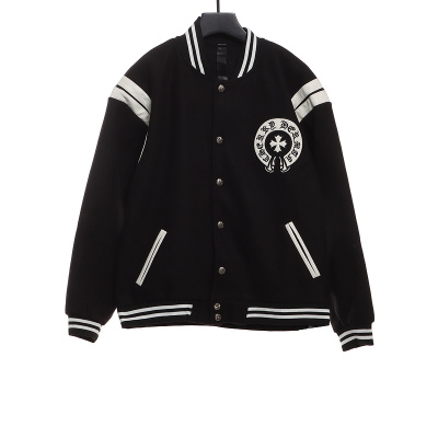 Chrome Hearts Classic Horseshoe Lambskin Baseball Jacket 01