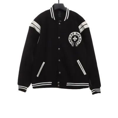 Chrome Hearts Classic Horseshoe Lambskin Baseball Jacket 01