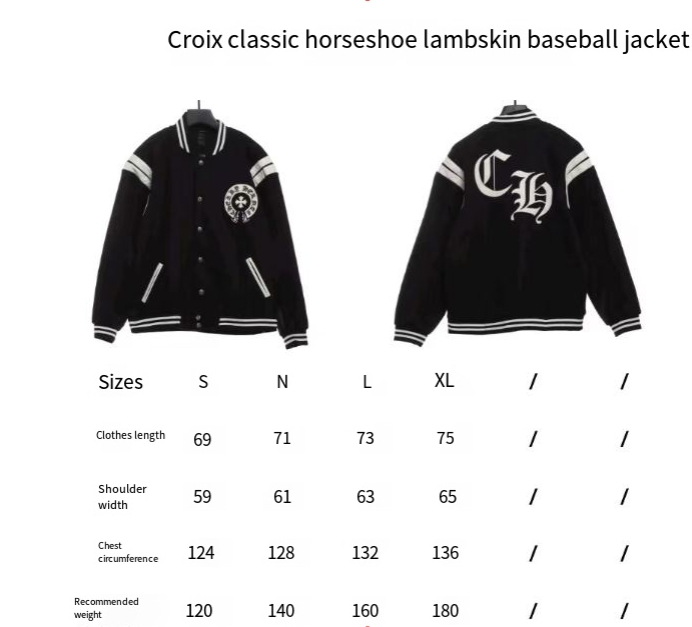 Chrome Hearts Classic Horseshoe Lambskin Baseball Jacket