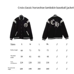 Chrome Hearts Classic Horseshoe Lambskin Baseball Jacket