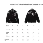 Chrome Hearts Classic Horseshoe Lambskin Baseball Jacket
