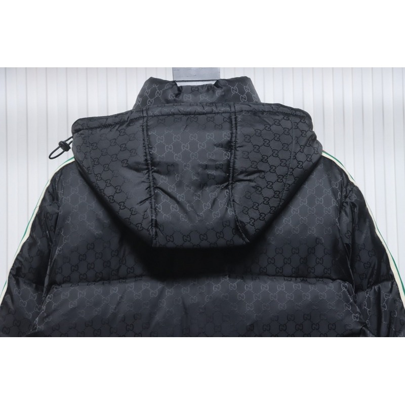 Gucci red and green ribbon down jacket