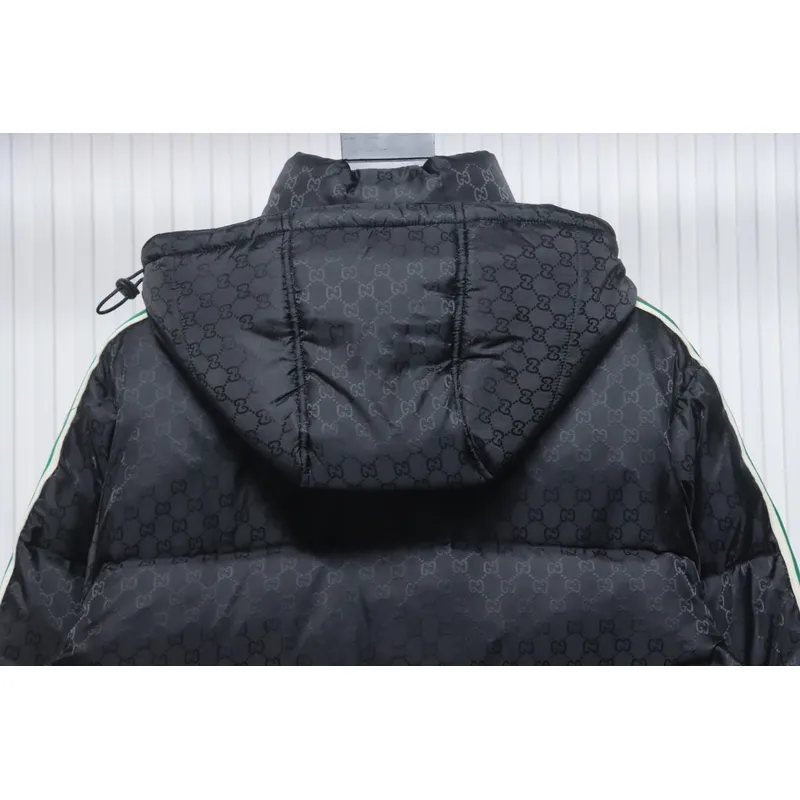 Gucci red and green ribbon down jacket