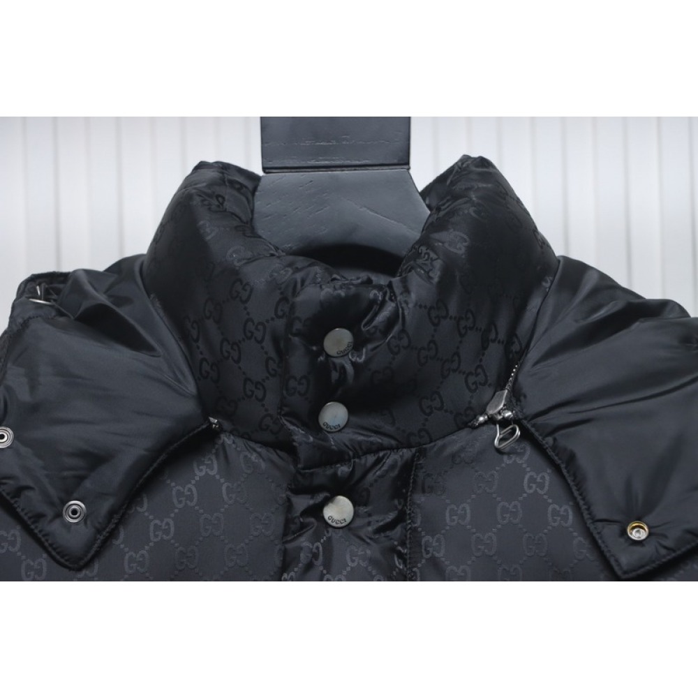 Gucci red and green ribbon down jacket