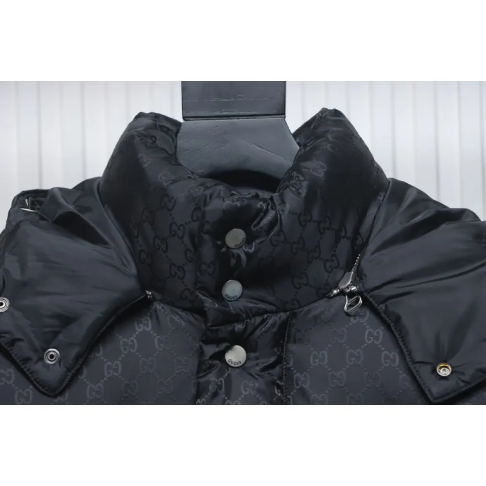 Gucci red and green ribbon down jacket