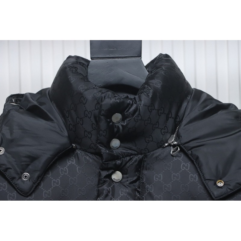 Gucci red and green ribbon down jacket