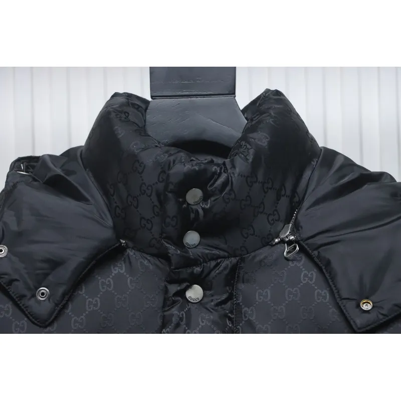 Gucci red and green ribbon down jacket