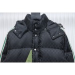 Gucci red and green ribbon down jacket