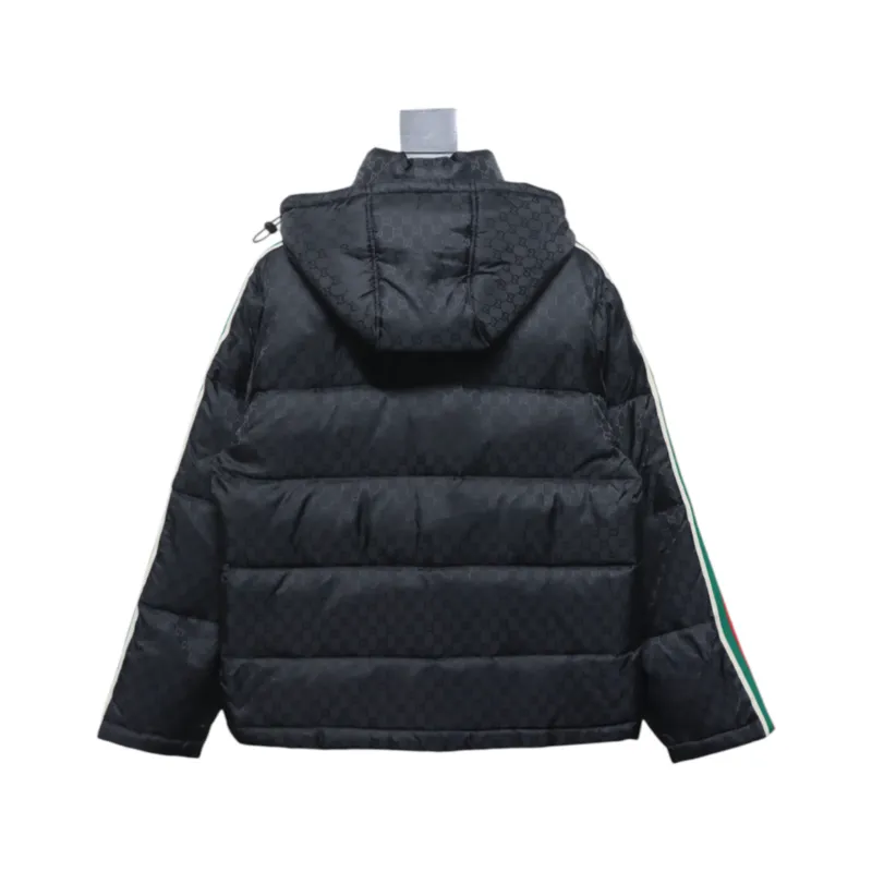Gucci red and green ribbon down jacket